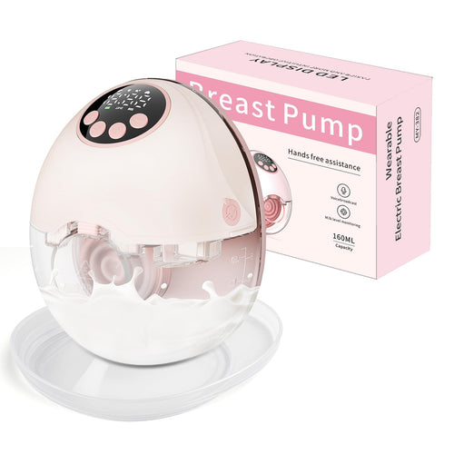 SeyYega Elektrische Milchpumpe Handsfree, 4 Modi, 12 Stufen, Rosa – tragbare Pumpeinheit mit Flansch