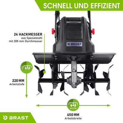 BRAST Motorhacke BRE-AF 1500 Elektro Gartenfräse 1500 Watt 45 cm