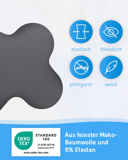 Third of Life ACAMAR Kissenbezug 2er-Set Dunkelgrau Mako-Baumwolle