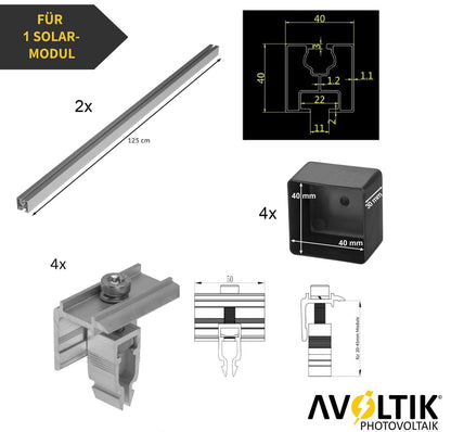 Avoltik Solar Ziegeldachhalterung für Balkonkraftwerk, 30–40 mm