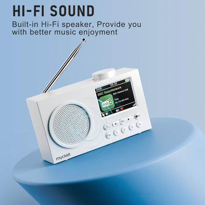 Mycket Tragbares DAB+/UKW Radio mit Bluetooth 5.0 und Farbdisplay