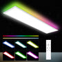 Oraymin LED Panel Deckenleuchte 120x30 – RGB, Dimmbar. Rechteckiges LED-Panel, dimmbar mit RGB-Farben für vielseitige Deckenbeleuchtung.