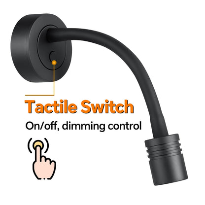 Obeaming 12V LED Leselampe Schwanenhals dimmbar für Wohnmobil, 2er Set