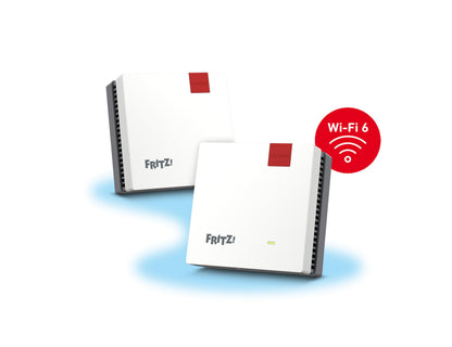 FRITZ! Mesh Set 1600, WLAN-Repeater 2er-Set, Wi-Fi 6 bis 3.000 MBit/s