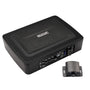 ISUDAR 9" aktiver Untersitz-Subwoofer, schwarz, schlankes Gehäuse. Verstärkt die Basswiedergabe im Fahrzeug.