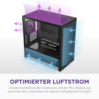 NZXT H3 Flow Micro-ATX PC-Gehäuse Luftstrom – Schwarz
