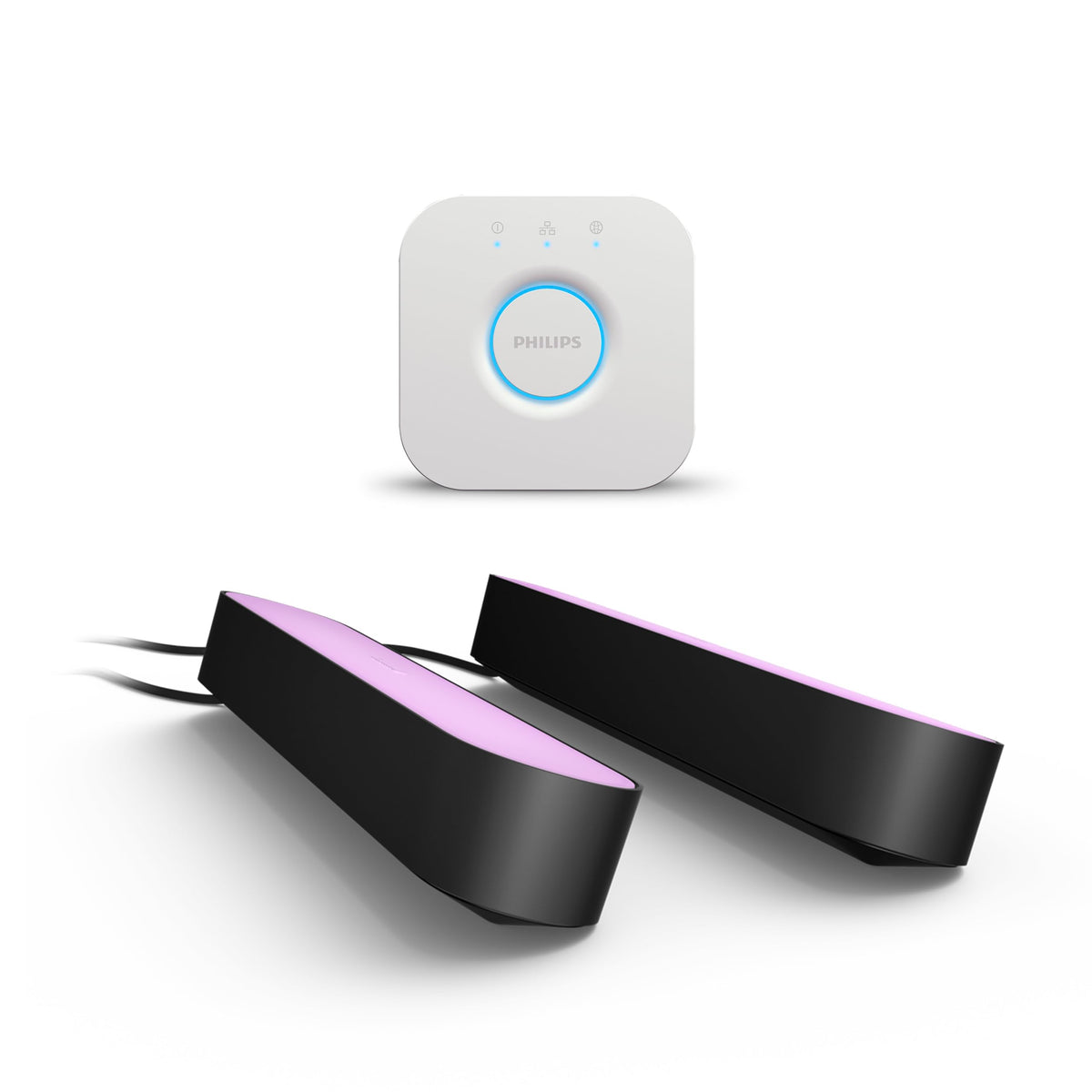 Philips Hue Play Lightbar 2er Pack – Weiss & Farbe inkl. Bridge Schwarz: Lightbars, Bridge. Lichtsynchronisation.