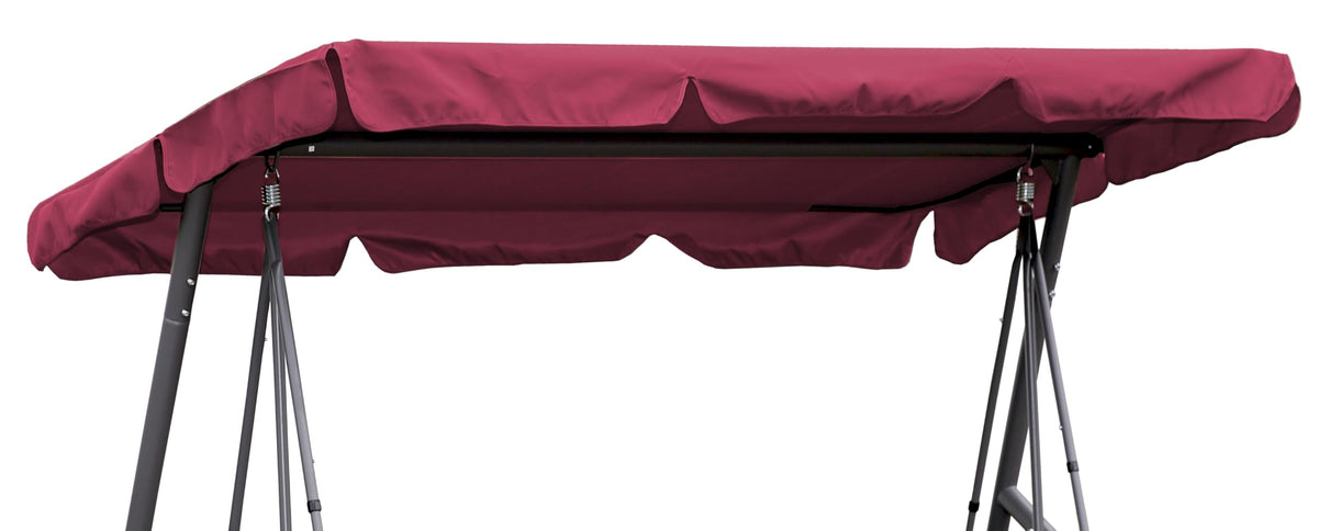QUICK STAR Ersatzdach für Hollywoodschaukel 210 x 145 cm Bordeaux, Polyester mit Volant