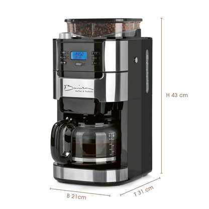 Barista Filterkaffeemaschine Mahlwerk 10 Tassen - Edelstahl