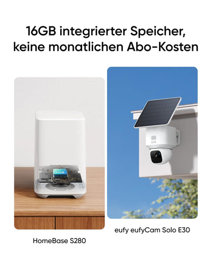 eufy eufyCam Solo E30 Solar Überwachungskamera 2er-Pack mit HomeBase