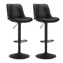 VASAGLE LJB095B01 Barhocker – 2er Set, höhenverstellbar, tintenschwarz. Zwei runde, tintenschwarze Barhocker mit Fußstütze, ideal für hohe Tische.