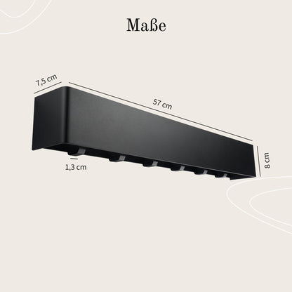 Designfabrik Hamburg Wandgarderobe schwarz 57 cm, versteckte Haken