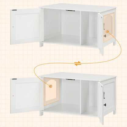 HOOBRO Katzenklo Schrank – Sitzbank, Weiss (EWT03MW01G2)