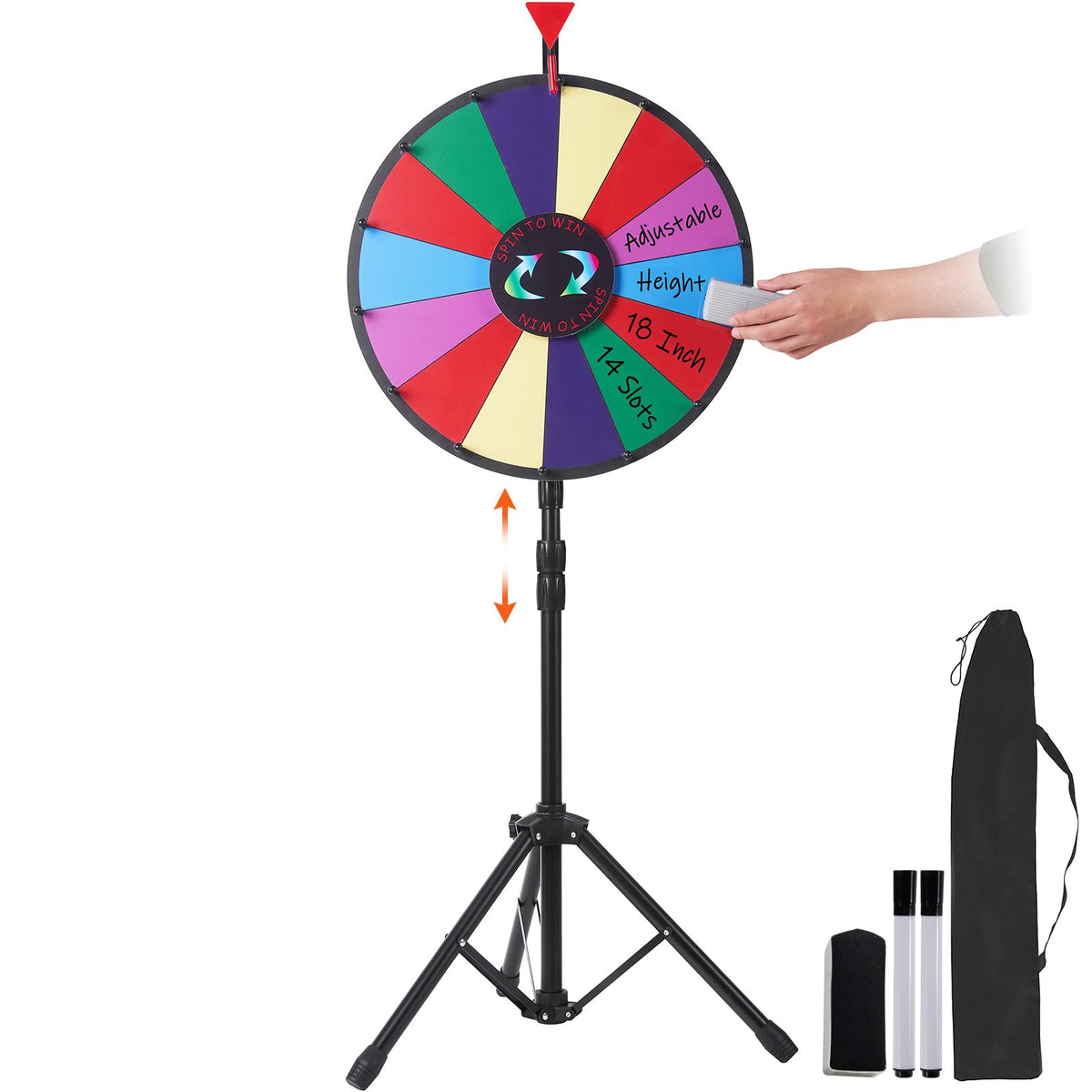 VEVOR Glücksrad Spiel für Lotterie - 46 cm Acryl mit Stativ. Rundes Acryl-Glücksrad 46 cm auf Stativ zur Gewinnermittlung.