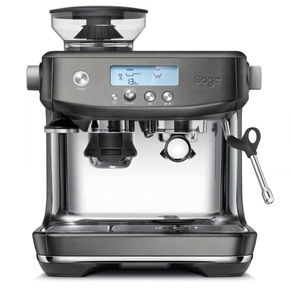Sage The Barista Pro Siebträgermaschine - Schwarzer Edelstahl, kompakt, mit Manometer und Dampflanze. Brüht Espresso und schäumt Milch.