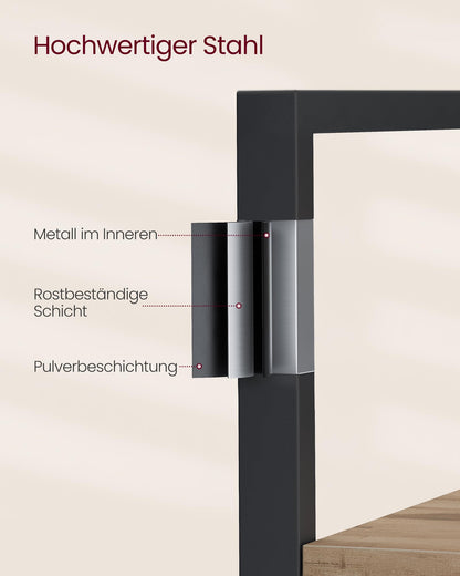 VASAGLE Bücherregal Standregal 14 Ablagen – Kamelbraun-tintenschwarz