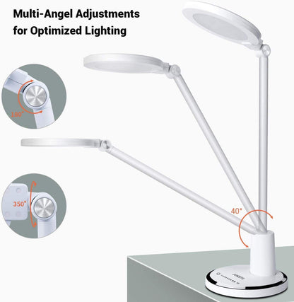 JUKSTG LED Schreibtischlampe HD1906C, dimmbar mit Touch, Weiss