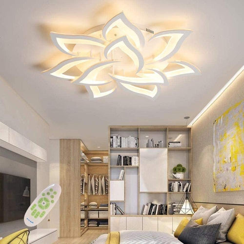 Moderne LED Deckenleuchte – Dimmbar, Farbwechsel, 10 Köpfe Ø85cm. Runde Leuchte mit 10 Lichtköpfen zur Raumbeleuchtung.