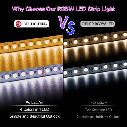 BTF-LIGHTING LED Streifen RGBWW 5050 4in1 RGB+Warmweiss 24 V 5 m IP30