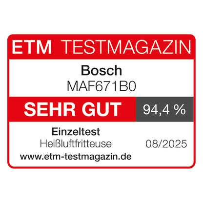 Bosch Serie 6 MAF671B0 Heissluftfritteuse XXL 7.2L - Schwarz
