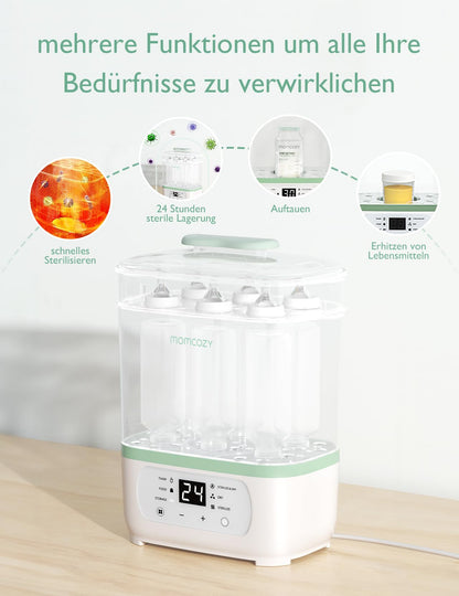Momcozy Dampfsterilisator für Babyflaschen, 3-in-1 mit Trocknung