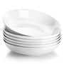MALACASA Regular Pastateller Set 6-teilig, cremeweisse runde Porzellanteller