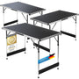 GOODS+GADGETS Multifunktionstisch, höhenverstellbar, 3er Set, Grau – klappbarer Campingtisch mit Aluminiumgestell