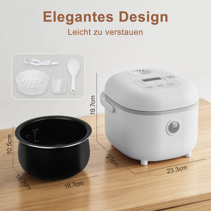 Bear Reiskocher DFB-B20A1 mit Dampfgarer, 6 Kochfunktionen, weiss