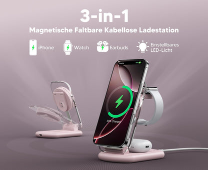 Mukiya 3-in-1 MagSafe Ladestation für iPhone, Apple Watch, AirPods