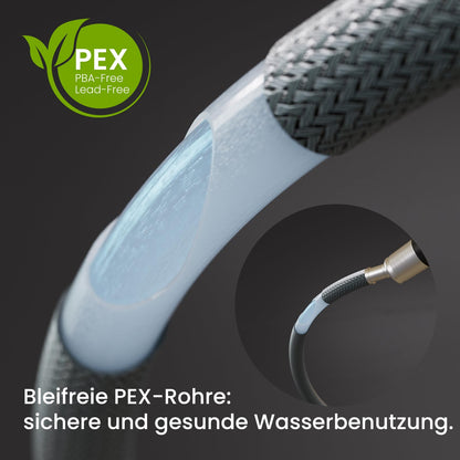 CECIPA Küchenarmatur mit Brause, 360° schwenkbar, Edelstahl, schwarz