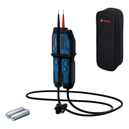 Bosch Professional GVT 1000-15 Spannungsprüfer bis 1000V. Längliches Messgerät mit schwarz-rotem Gehäuse. Misst AC/DC-Spannung bis 1000V.