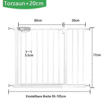 JOIEYOU Treppenschutzgitter ohne Bohren, 95-105 cm, Schwarz