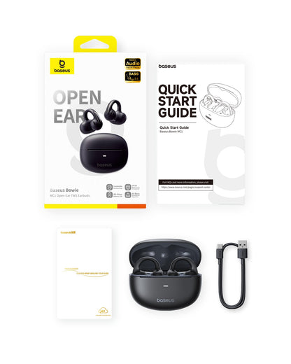 Baseus Bowie MC1 Open Ear Kopfhörer mit Bluetooth 5.4, Schwarz