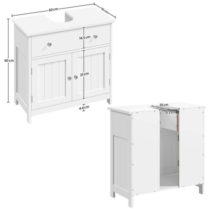 Yaheetech Waschbeckenunterschrank Landhausstil 60x30x60 cm