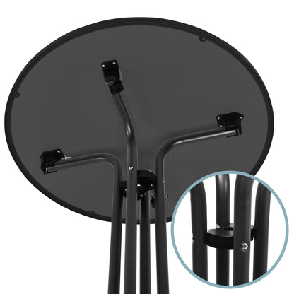 Beautissu Bistroni Bistrotisch rund Ø 80 cm klappbar schwarz