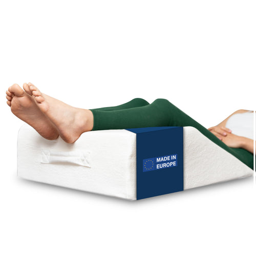 Dreamzie Ergonomisches Venenkissen Beinhochlagerung Memory-Schaum, Keilkissen mit Bambusbezug und Tragegriff