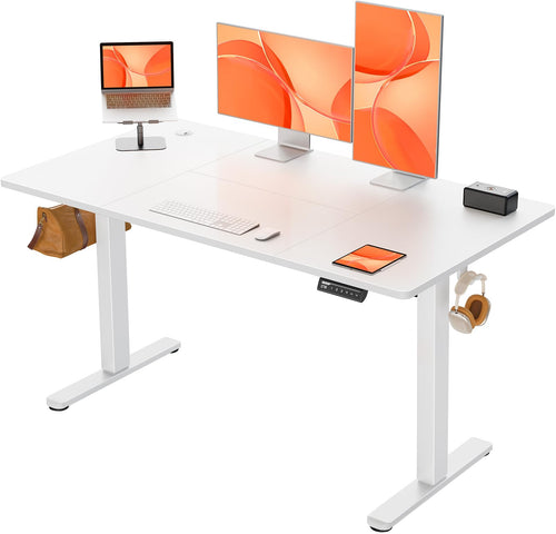 ErGear Elektrisch Höhenverstellbarer Schreibtisch 140x70 cm. Rechteckige Arbeitsplatte, elektrisch höhenverstellbar für ergonomisches Sitzen/Stehen.