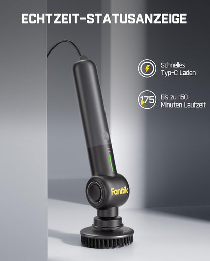 Fanttik Flip G9 Pro Elektrische Reinigungsbürste, IPX7, Schwarz
