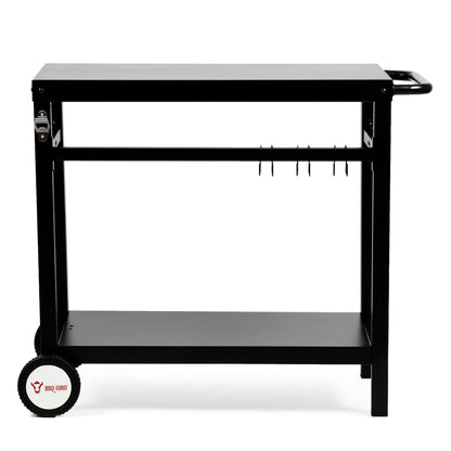 BBQ-Toro Grillwagen BQT3 schwarz, Grilltisch aus Stahl 85 x 50 x 81 cm