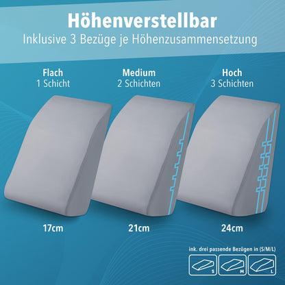 Blumtal Ergonomisches Venenkissen, höhenverstellbares Beinkissen, Grau
