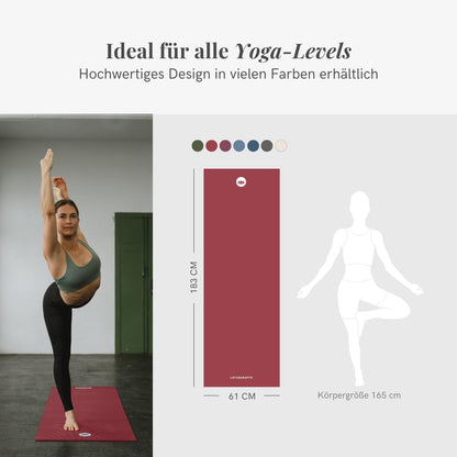 Lotuscrafts Yogamatte MUDRA, 5 mm, rutschfest, 183 x 60 cm