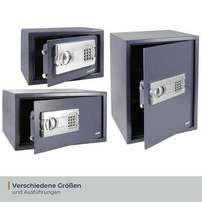 HMF Möbeltresor mit Zahlenschloss, Safe für DIN A5, Anthrazit