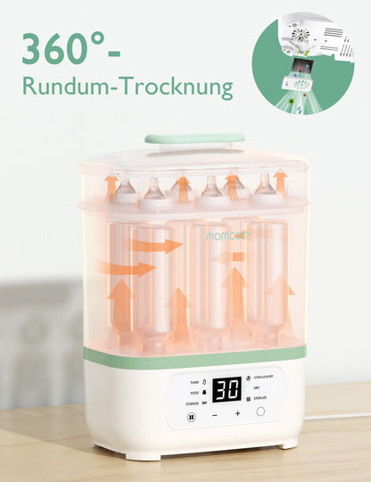 Momcozy Dampfsterilisator für Babyflaschen, 3-in-1 mit Trocknung