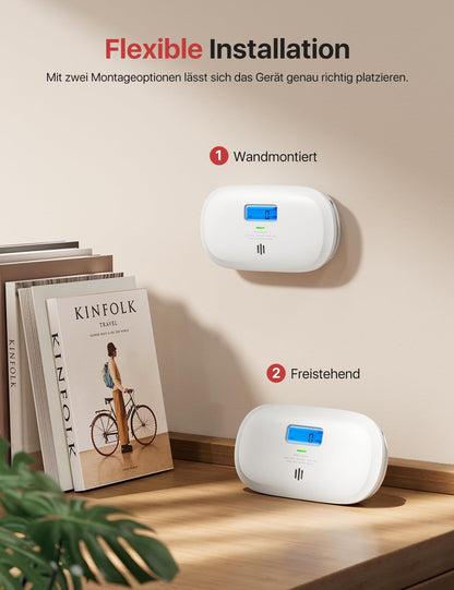 X-Sense Kohlenmonoxid-Melder XC0C-SR, 10-Jahres-Sensor, 2 Stück