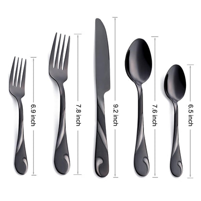 Seeshine Besteckset 60-teilig für 12 Personen – Schwarz