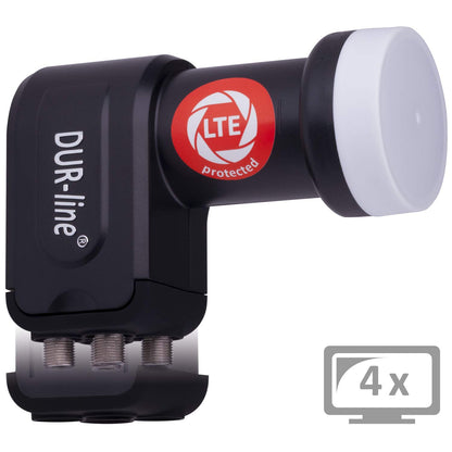 DUR-line Select 75/80cm Sat-Anlage – Hellgrau 4 Teilnehmer Set
