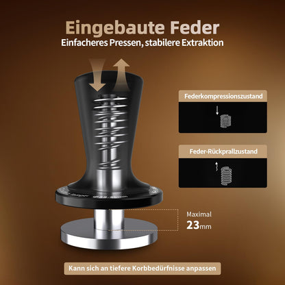 MHW-3BOMBER Espresso Tamper 54 mm, CD Serie mit 2-Feder-Auto-Rebound