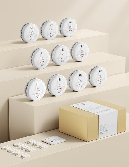 X-Sense SD11 Rauchmelder mit 10-Jahres-Batterie, TÜV geprüft, 10er Set