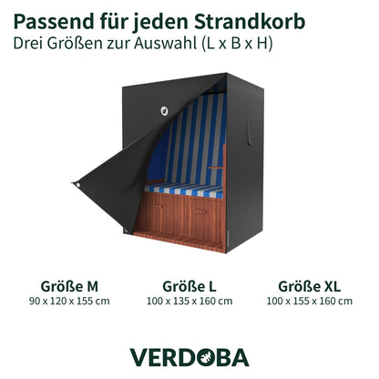 VERDOBA Strandkorb Schutzhülle Winterfest 600D - 90x120x155cm