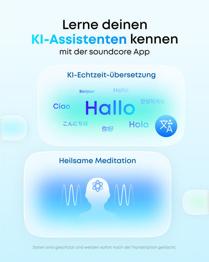 soundcore C50i Open-Ear Kopfhörer, Clip-On Earbuds mit KI-Übersetzung